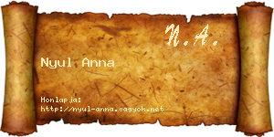 Nyul Anna névjegykártya